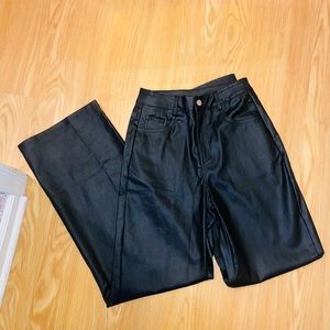 High Waisted Leather Jeans